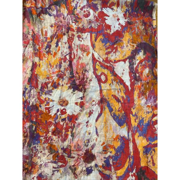 Saachi Infinity Scarf One Size Colorful Floral Art To Wear Bohemian 100% Modal - Picture 8 of 8